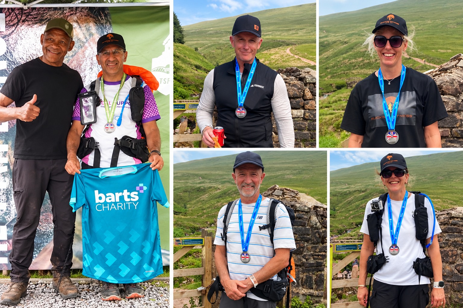 Five Rucking Fitness medal winners celebrating Fan Dance achievements