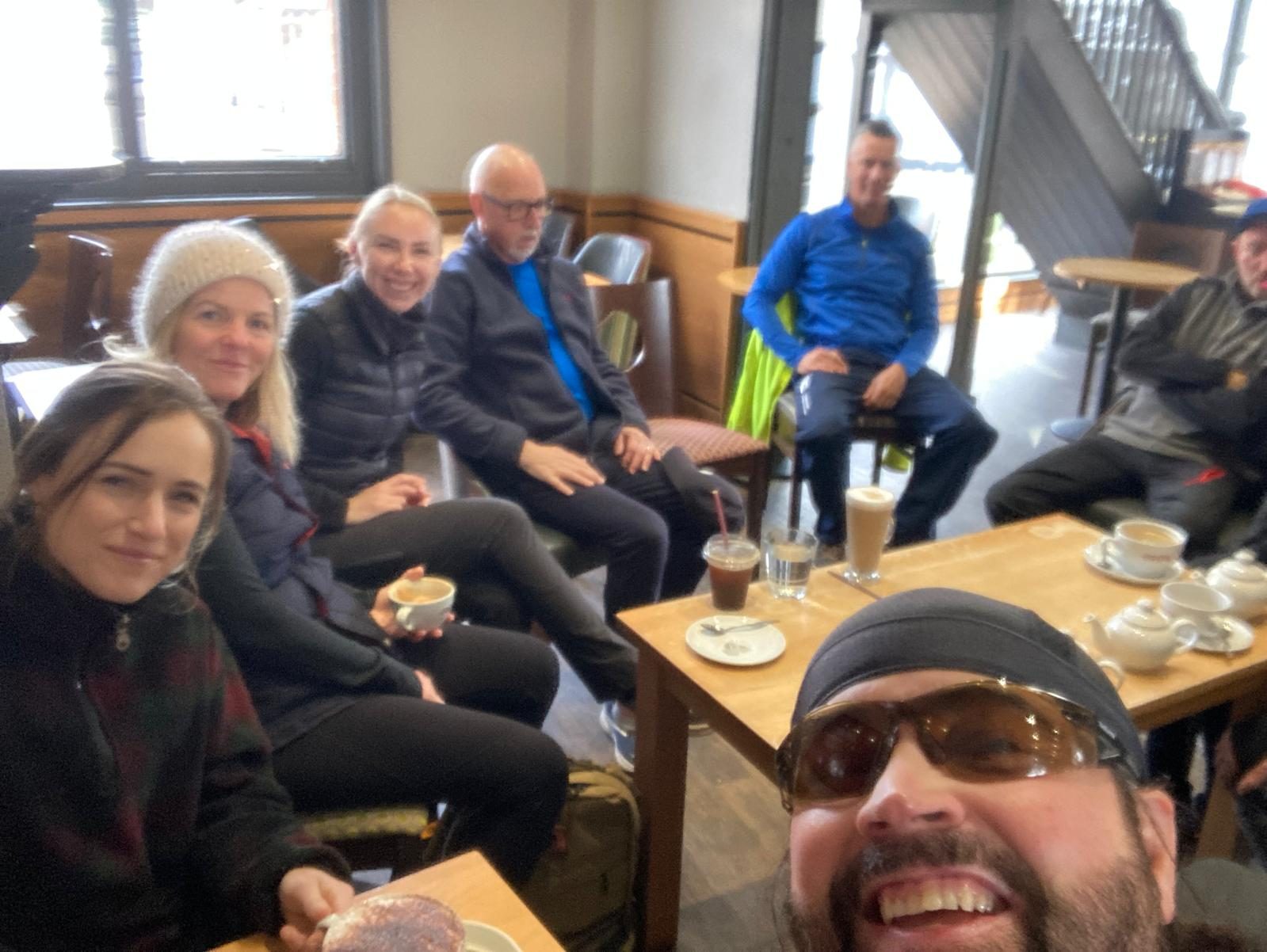 Coffee and conversation after a ruck
