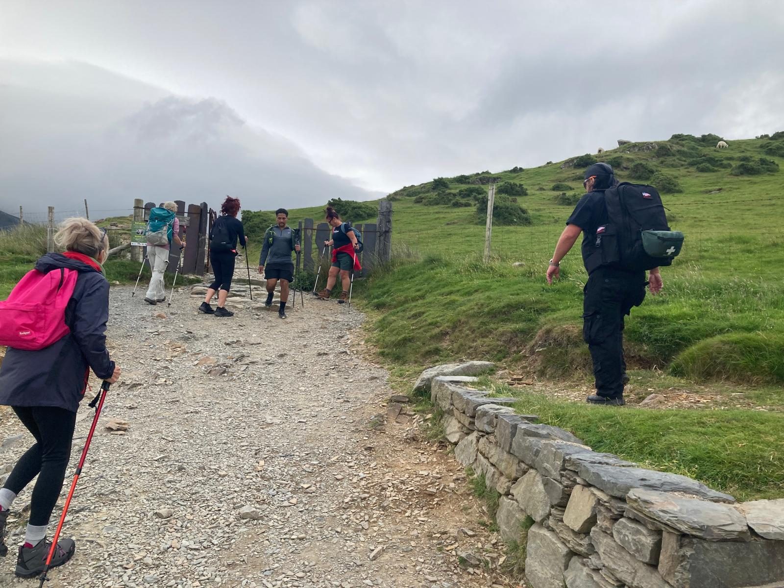 Rucking on a mountain trail